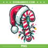 Candy Cane Crew Christmas Lights PNG, Candy Cane Santa Hat PNG, Candy Merry Christmas PNG