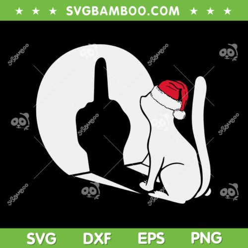 Cat Ugly Christmas SVG PNG, Funny Merry Christmas Cat Hate SVG, Cute Cat Santa DXF SVG PNG EPS