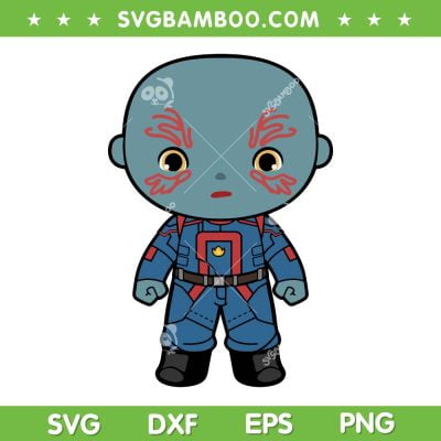 Chibi Drax SVG PNG, Guardian Of The Galaxy Baby Drax SVG, Drax Destroyer Cartoon Chacater DXF SVG PNG EPS