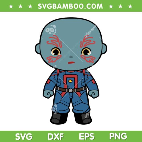 Chibi Drax SVG PNG, Guardian Of The Galaxy Baby Drax SVG, Drax Destroyer Cartoon Chacater DXF SVG PNG EPS