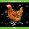 Chickens Christmas Tree PNG, Chicken Santa Hat Lights Xmas PNG, Chickens Christmas Santa PNG