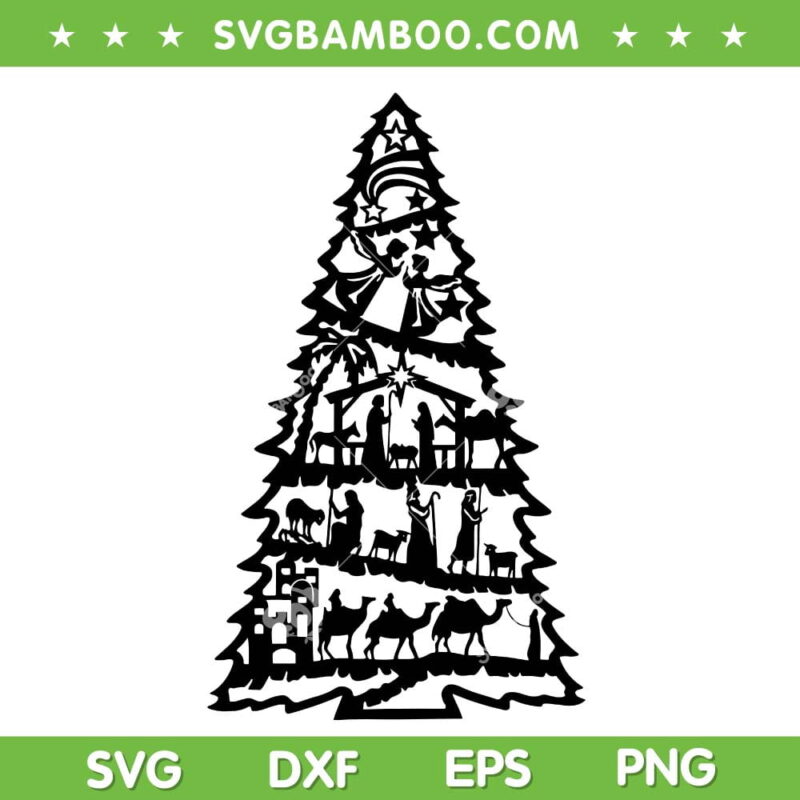 Christian Christmas Nativity Scene SVG PNG