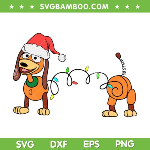 Christmas Characters Toy Friends SVG PNG, Slinky Dog Toy Story Santa SVG, Dinsey Slinky Dog Christmas DXF SVG PNG EPS