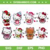 Hello Kitty Christmas SVG Bundle, Sanrio Friends Merry Christmas SVG Bundle, Xmas Kitty Cat DXF SVG PNG EPS