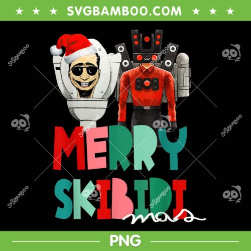 Christmas Santa Skibidi Toilet PNG, Cameraman Speakerman TVman Christmas PNG, Merry Skibidimas PNG