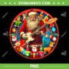 Cool Santa Rockin Guitar PNG, Rock Guitar Player Santa Claus PNG, Rock And Roll Santa PNG