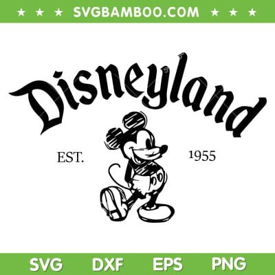 Disneyland Est 1955 SVG PNG, Mickey Mouse Classic SVG, Vintage Disneyland Mickey DXF SVG PNG EPS Disneyland Est 1955 SVG PNG, Mickey Mouse Classic SVG, Vintage Disneyland Mickey DXF SVG PNG EPS