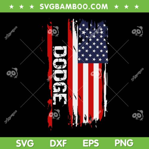 Dodge American Flag SVG PNG, Retro Dodge Weathered Flag SVG, Distressed American Flag DXF SVG PNG EPS