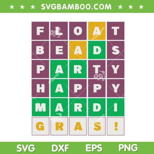 Float Beads Party Happy Mardi Gras SVG, Mardi Gras Wordle SVG PNG, Happy Mardi Gras DXF SVG PNG EPS