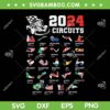 Formula One 2024 Calendar SVG PNG, Circuits Race 2024 SVG, F1 2024 Calendar DXF SVG PNG EPS