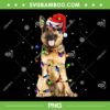 German Shepherd Christmas Tree Lights PNG, Xmas Dogs Lover PNG, Santa German Shepherd PNG