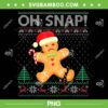 Gingerbread Man Cookie Oh Snap Ugly Sweater PNG, Oh Snap Gingerbread Christmas PNG, Christmas Cookie PNG