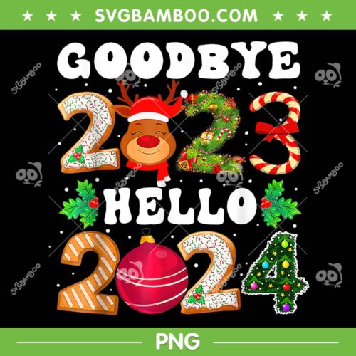 Goodbye 2023 Hello 2024 PNG, Happy New Year 2024 Xmas PNG, Welcome 2024 PNG