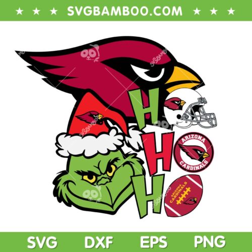 Grinch Ho Ho Ho Arizona Cardinals SVG, Grinch NFL Teams SVG, Christmas Arizona Cardinals DXF SVG PNG EPS