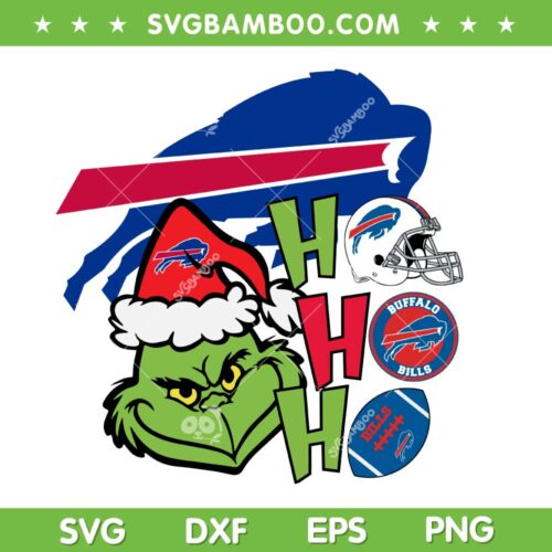 Grinch Ho Ho Ho Buffalo Bills SVG PNG, Christmas Buffalo Bills SVG, NFL Christmas DXF SVG PNG EPS