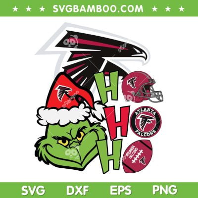Grinch Hohoho Atlanta Falcons SVG PNG, Grinch Face Atlanta Falcons SVG, NFL Grinch Football Team DXF SVG PNG EPS