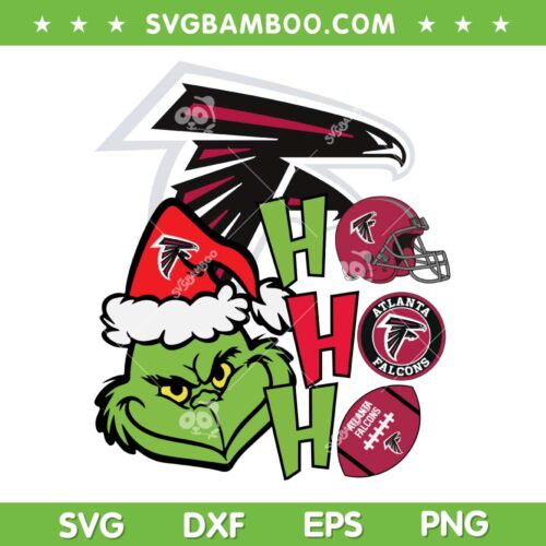 Grinch Hohoho Atlanta Falcons SVG PNG, Grinch Face Atlanta Falcons SVG, NFL Grinch Football Team DXF SVG PNG EPS