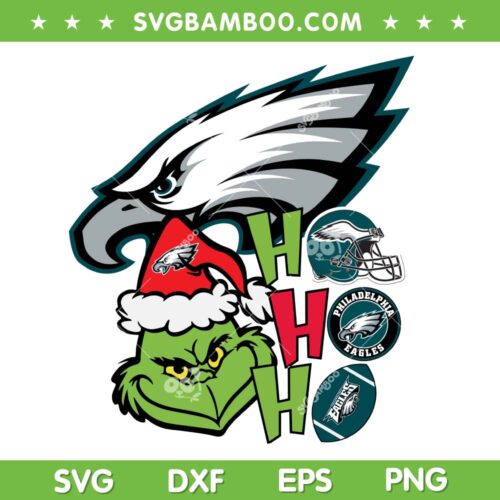 Grinch Hohoho Philadelphia Eagles SVG PNG, NFL Grinch Philadelphia Eagles SVG, Football Grinch Christmas DXF SVG PNG EPS