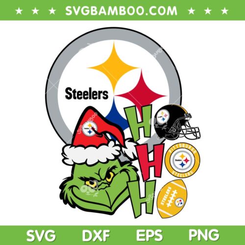 Grinch Hohoho Pittsburgh Steelers SVG PNG, Christmas Pittsburgh Steelers SVG, NFL Football Christmas DXF SVG PNG EPS