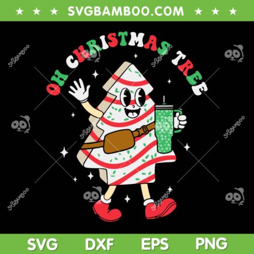 Groovy Oh Christmas Tree Cakes SVG PNG, Debbie Becky Jen SVG, Cake Lovers DXF SVG PNG EPS