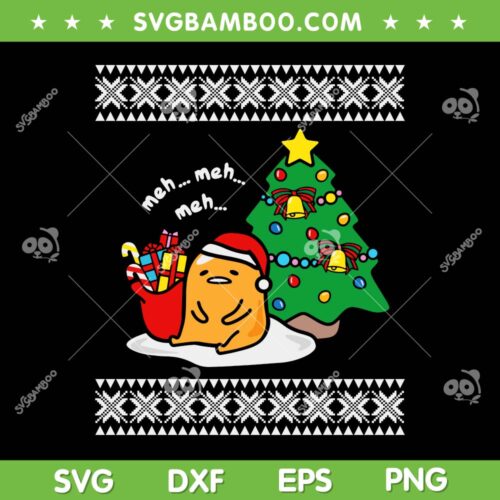 Gudetama Ugly Christmas Sweater SVG PNG, Sanrio Gudetama Christmas SVG, Gudetama Santa DXF SVG PNG EPS