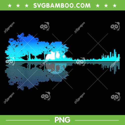 Guitar Lake Shadow PNG, Love Guitar Musician PNG, Musician Beautiful Guitar PNG