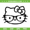 Hello Kitty Black And White Nerd Glasses SVG, Hello Kitty Face SVG, Cute Kitty Glasses DXF SVG PNG EPS Hello Kitty Black And White Nerd Glasses SVG, Hello Kitty Face SVG, Cute Kitty Glasses DXF SVG PNG EPS