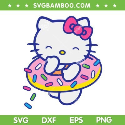 Hello Kitty Donut Sprinkles Floaty Summer SVG, Cute Kitty Donut Swimming SVG, Donut Cat DXF SVG PNG EPS Hello Kitty Donut Sprinkles Floaty Summer SVG, Cute Kitty Donut Swimming SVG, Donut Cat DXF SVG PNG EPS
