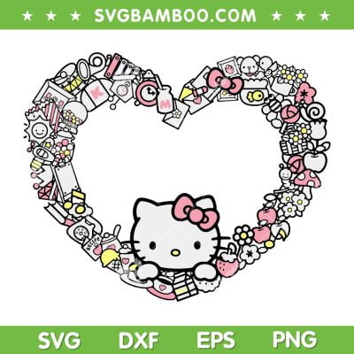 Hello Kitty Heart Favorite Things SVG PNG, Hello Kitty Valentine Heart SVG, Kawaii Kitty Cat DXF SVG PNG EPS Hello Kitty Heart Favorite Things SVG PNG, Hello Kitty Valentine Heart SVG, Kawaii Kitty Cat DXF SVG PNG EPS