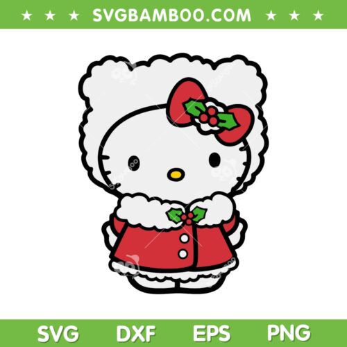 Hello Kitty Snow Bunny SVG PNG, Sanrio Kitty Christmas SVG, Hello Kitty Christmas DXF SVG PNG EPS