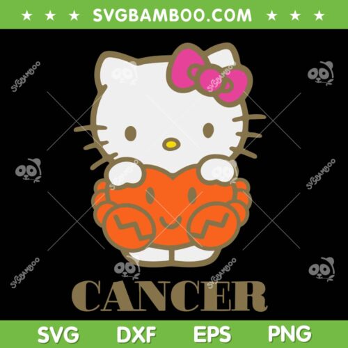 Hello Kitty Zodiac Cancer SVG PNG, Cute Kitty Cancer SVG, Hello Kitty 12 Zodiac Signs DXF SVG PNG EPS