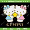 Hello Kitty Zodiac Gemini SVG PNG, Cute Kitty Zodiac Gemini SVG, Cartoon Hello Kitty DXF SVG PNG EPS