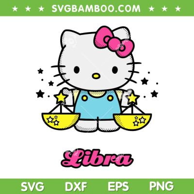 Hello Kitty Zodiac Libra SVG PNG, Cute Zodiac Libra SVG, Libra Zodiac Birthday Gift DXF SVG PNG EPS Hello Kitty Zodiac Libra SVG PNG, Cute Zodiac Libra SVG, Libra Zodiac Birthday Gift DXF SVG PNG EPS
