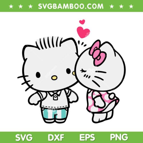 Hello Kitty And Dear Daniel Valentine SVG, Kitty Valentines Day SVG, Hello Kitty Love DXF SVG PNG EPS