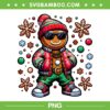 Hip Hop Gingerbread Man PNG, Christmas Gingerbread Hip Hop PNG, Gingerbread And Snowflakes PNG