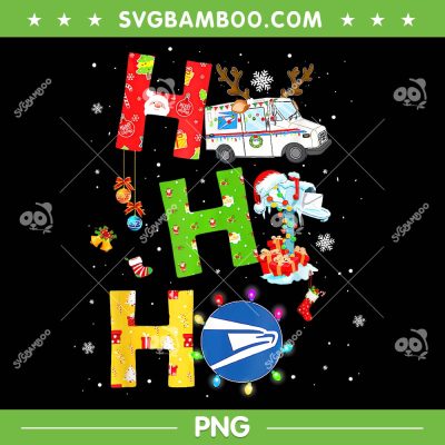 Ho Ho Ho Postal Worker PNG, Christmas Lighting Santa Claus PNG, Ho Ho Ho Christmas Groovy PNG