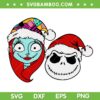 Jack Sally Christmas Sandy Claws Nightmare SVG, Jack And Sally Santa SVG, Nightmare Before Christmas DXF SVG PNG EPS