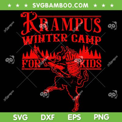 Krampus Winter Camp SVG PNG, Merry Christmas Evil Hail Santa SVG, Merry Krampus DXF SVG PNG EPS