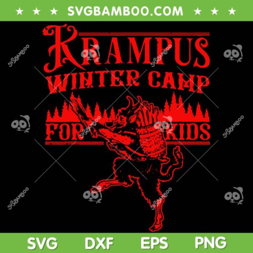 Krampus Winter Camp SVG PNG, Merry Christmas Evil Hail Santa SVG, Merry Krampus DXF SVG PNG EPS