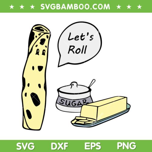 Lefse Let's Roll Sugar SVG PNG, Norwegian Midwest Gifts Lefse Making SVG, Swedish Lefse DXF SVG PNG EPS