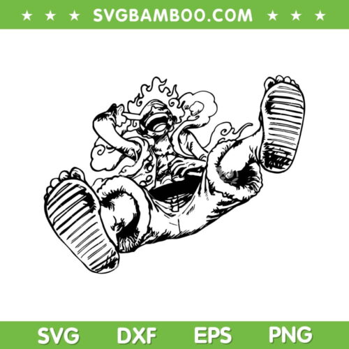 Luffy Sun God Nika SVG PNG, One Piece Luffy Gear 5 SVG, Straw Hatted Pirate Laugh DXF SVG PNG EPS