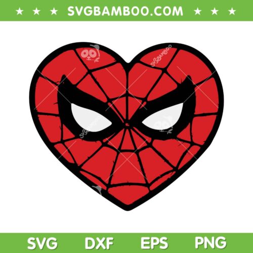 Marvel Spider Man Heart SVG PNG, Valentine Spider Heart SVG, Spiderman Face DXF SVG PNG EPS