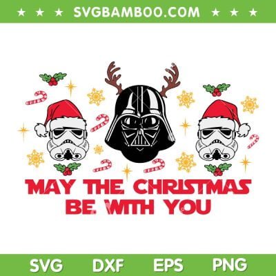 May The Christmas Be With You SVG PNG, Darth Vader Christmas SVG, Star Wars Santa Darth Vader DXF SVG PNG EPS