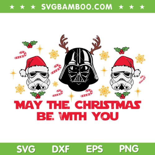 May The Christmas Be With You SVG PNG, Darth Vader Christmas SVG, Star Wars Santa Darth Vader DXF SVG PNG EPS