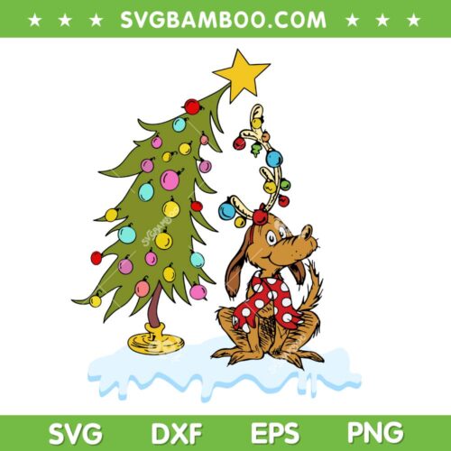 Merry Grinchmas Tree And Max Dog SVG, Grinch Whoville Squad SVG, Max The Dog Christmas DXF SVG PNG EPS