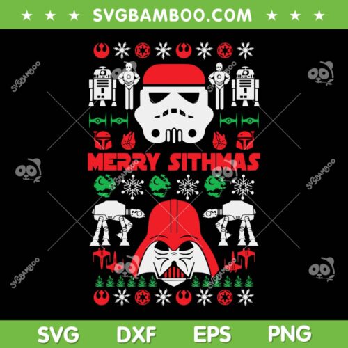 Merry Sithmas Christmas Character SVG PNG, Merry Christmas Sithmas SVG, Star Wars Christmas DXF SVG PNG EPS