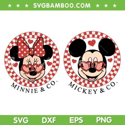 Mickey Mouse Checkered Valentines SVG, Disney Mouse Valentine Couple SVG, Mickey Minnie And Co DXF SVG PNG EPS Mickey Mouse Checkered Valentines SVG, Disney Mouse Valentine Couple SVG, Mickey Minnie And Co DXF SVG PNG EPS