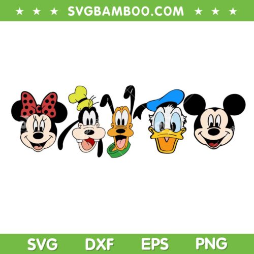Mickey And Friends Head SVG PNG, Disneyfriends Head SVG, Disney Character DXF SVG PNG EPS
