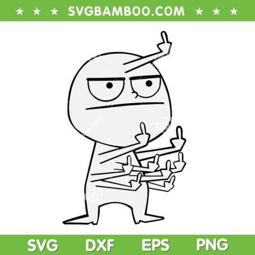 Middle Finger Maniac SVG PNG, Funny Finger Posters SVG, Meme Laughing Frog Middle Finger DXF SVG PNG EPS