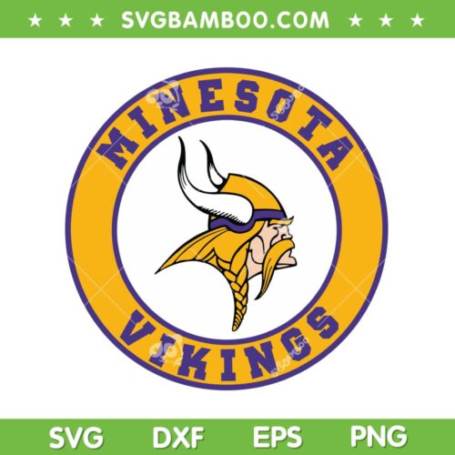 Minesota Vikings Circle Logo SVG PNG, Minnesota Vikings Football Team SVG, Sport Logo DXF SVG PNG EPS